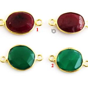 Gold Plated Faceted Oval Connector,11x13mm, (BZC-7338) - Beadspoint