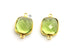 Gold Plated Faceted Green Amethyst Connector, 11x14 mm, (BZC-7360)