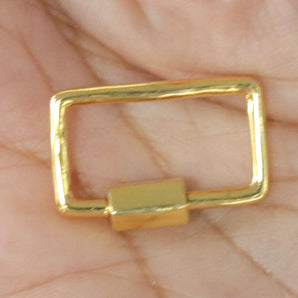 Sterling Silver Rectangle Carabiner, 25x15 mm, (SS-1040) - Beadspoint