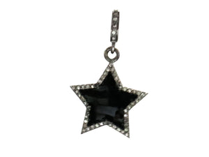 Pave Diamond Enamel Star Charm, (DCH-146) - Beadspoint