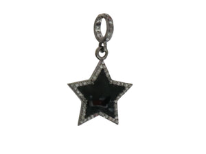 Pave Diamond Enamel Star Charm, (DCH-146) - Beadspoint