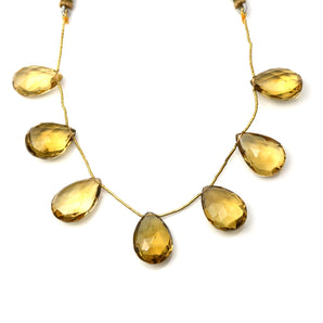 Natural Whiskey Topaz Faceted Pear Drops, 14x20-17x22mm, Rich Color (WTZ-PR-14x20-17x22)(623)