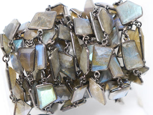 Labradorite Fancy Faceted Bezel Chain, (BC-LAB-214) - Beadspoint