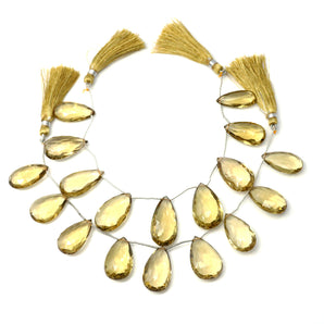 Natural Whiskey Topaz Faceted Pear Drops, 12x20-16x28 mm, Rich Color (WTZ-PR-12x20-16x28)(624)