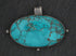 Sterling Silver Artisan Turquoise Oval Pendant, (SP-5333)