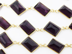 Amethyst Fancy Faceted Bezel Chain, (BC-AME-207) - Beadspoint