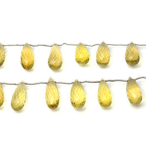 Natural Whiskey Topaz Faceted Tear Drops, 8x18-9x22 mm, Rich Color (WTZ-TR-8x18-9x22)(627)