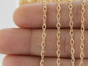14K Gold Filled Figure 8 Cable Chain, Figure 8 Links, 2.2 mm (GF-040)