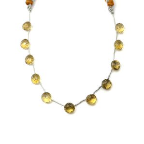 Natural Whiskey Topaz Faceted Onion Drops, 8-9 mm, Rich Color (WTZ-ON-8-9)(632)