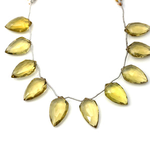 Natural Whiskey Topaz Faceted Fancy Drops, 11x19-14x25 mm, Rich Color (WTZ-FCY-11x19-14x25)(635)