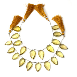 Natural Whiskey Topaz Faceted Fancy Drops, 11x19-14x25 mm, Rich Color (WTZ-FCY-11x19-14x25)(635)
