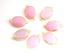 Gold Plated Faceted Rose Quartz Oval Connector, 16x21 mm (BZC-7370)