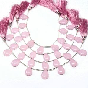 Rose Pink Chalcedony Faceted Pear Drops, 13x16 mm, Rich Color, Chalcedony Gemstone Beads, (CLRS-PR-13x16)(169)