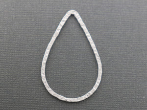 Sterling Silver hammered Pear Drop (LC-33) - Beadspoint