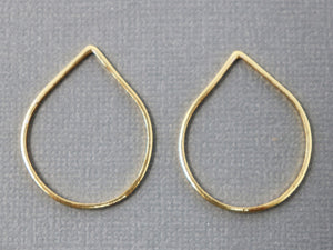 2 Pcs, Sterling Silver Tear Drop Link  (LC-37) - Beadspoint