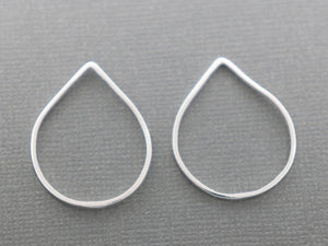 2 Pcs, Sterling Silver Tear Drop Link  (LC-37) - Beadspoint