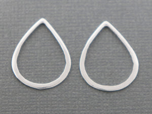 2 Pcs, Sterling Silver Tear Drop Link  (LC-39) - Beadspoint