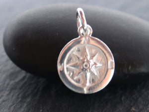 2 PCS Sterling Silver Compass Charms (HT-8255) - Beadspoint