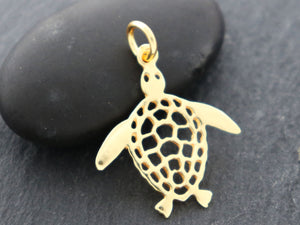 Sterling Silver Turtle Charms (HT-8256) - Beadspoint