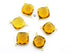 Gold Plated Faceted Whisky Topaz Cushion Connector, 20 mm, (BZC-7526)