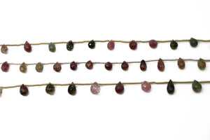 Natural Tourmaline Faceted Heart Drops, 4x6-5x8 mm, Rich Color (TML-TR-4x6-5x8)(641)