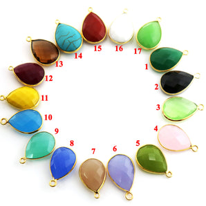 Gold Plated Faceted Pear Bezel, 14x19 mm, (BZC-7550) - Beadspoint