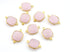 Gold Plated Faceted Rose Quartz Square Connector, 17 mm (BZC-8000)