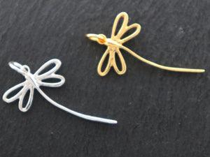 Sterling Silver Dragonfly Charms (HT-8262) - Beadspoint