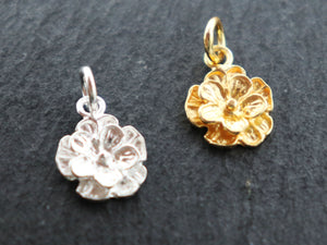 2 PCS Sterling Silver Flower Charms (HT-8263) - Beadspoint