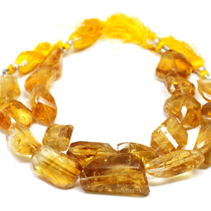 Genuine Natural Citrine Faceted Fancy Cut Large Nuggets, 18x21-15x32 mm, Rich Orange Color, (CIT-NUG-18x21-15x32)(183)