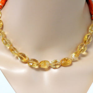 Genuine Natural Citrine Faceted Oval Drops Beads, 8x10 mm, Rich Orange Color, (CIT-OV-8x10)(185)