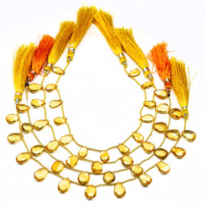 Genuine Natural Citrine Faceted Pear Drops, 9x12 mm, Rich Orange Color, (CIT-PR-9x12)(188)