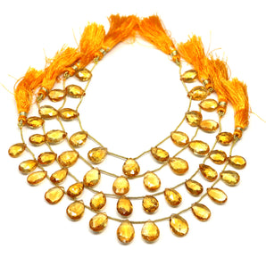 Genuine Natural Citrine Faceted Pear Drops, 10x14 mm, Rich Orange Color, (CIT-PR-10x14)(190)