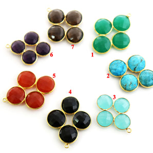 Gold Plated Faceted Fancy Pendant, 30x33 mm, (BZC-8085) - Beadspoint
