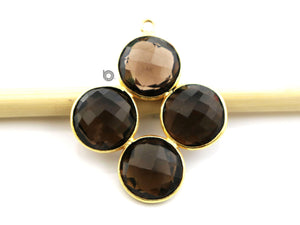 Gold Plated Faceted Fancy Pendant, 30x33 mm, multiple gemstones, (BZC-8085) - Beadspoint
