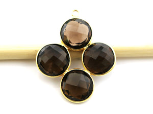Gold Plated Faceted Fancy Pendant, 30x33 mm, (BZC-8085) - Beadspoint