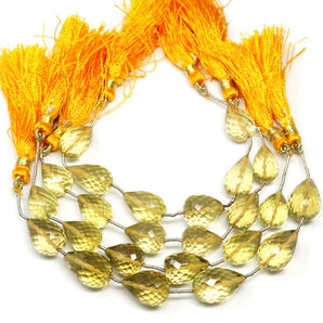 Genuine Natural Citrine Faceted Tear Drops Straight Drilled, 10x16 mm, Rich Orange Color, (CIT-TR-10x16SD)(193)