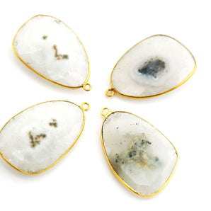 Gold Plated Faceted Fancy Solar Quartz Pendant, 22x33 mm, (BZC-8105) - Beadspoint