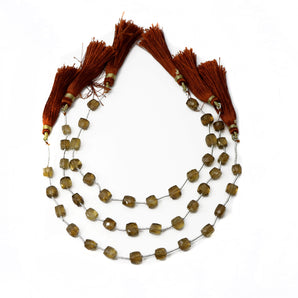 Natural Whiskey Topaz Faceted Cube Drops, 7 mm, Rich Color, Topaz Gemstone Beads, (WTZ-CUBE-7)(656)