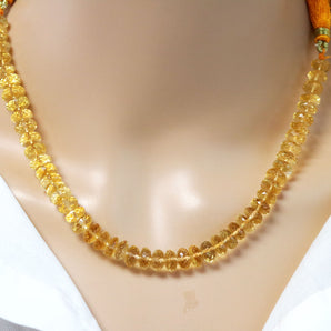 Genuine Natural Citrine Faceted Roundelles, 7 mm, Rich Orange Color, (CIT-RNDL-7)(195)