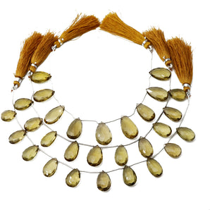 Natural Whiskey Topaz Faceted Pear Drops, 10x18-11x19 mm, Rich Color, Topaz Gemstone Beads, (WTZ-PR-10x18)(657)