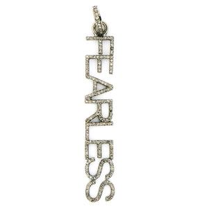 Pave Diamond FEARLESS Script Pendant, (DPL-2381) - Beadspoint