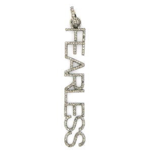 Pave Diamond FEARLESS Script Pendant, (DPL-2381) - Beadspoint