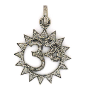 Pave Diamond Ohm Pendant,  (DPS-068) - Beadspoint
