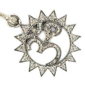 Pave Diamond Ohm Pendant,  (DPS-068) - Beadspoint