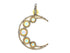 Pave Diamond Opal Crescent Moon Pendant, (DOP-7111)