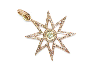 Pave Diamond Rose Gold Starburst Pendant, (DPM-1139) - Beadspoint