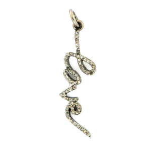 Pave Diamond Love Script Pendant,  (DPS-071) - Beadspoint