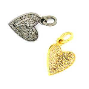 Pave Diamond Heart Charm (DCH-131) - Beadspoint