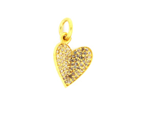 Pave Diamond Heart Charm (DCH-131) - Beadspoint